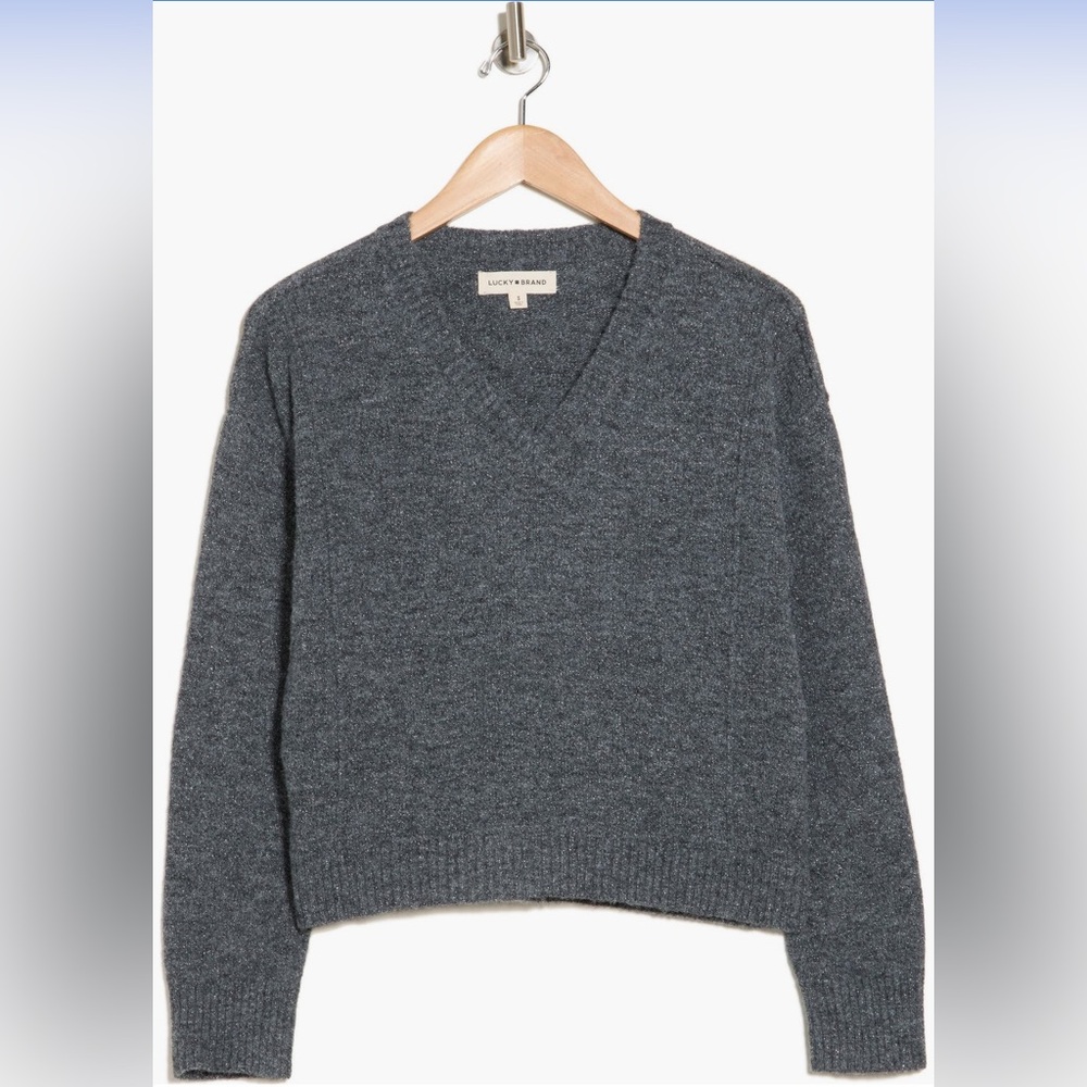 Lucky Brand Metallic V-neck Sweater